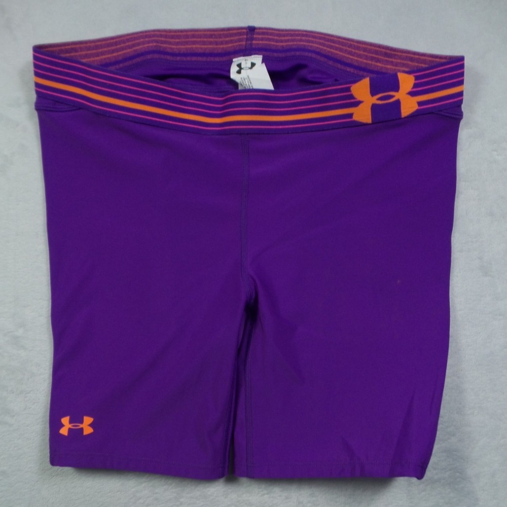 Under Armour Softball Compression Shorts Womens Size Large Purple Heatgear NWT
